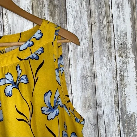 Loft Yellow Floral Sleeveless Blouse - Picture 4 of 5